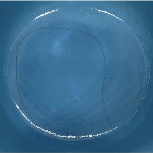 Mid 20th Century HandPainted French Blue Ceramic Planter Flower Pots Set of 3 - Picture 10 of 12